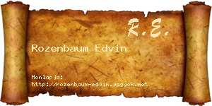Rozenbaum Edvin névjegykártya